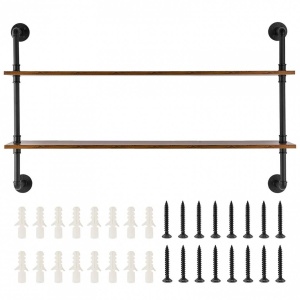 Raft metalic cu 2 x polite incluse din lemn, Vivatechnix Industrial, 1245 x 260 x 775 mm - Img 4