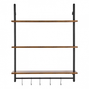 Raft metalic cu 3 x polite incluse din lemn, Vivatechnix Industrial, 800 x 245 x 965 mm - Img 3