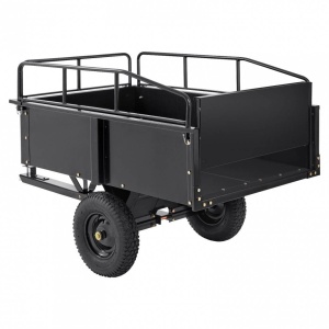 Remorca basculabila Vivatechnix, Capacitate 340 Kg, 200 x 66 x 76 cm, Otel, compatibila cu tractorase de gazon, ATV-uri - Img 2