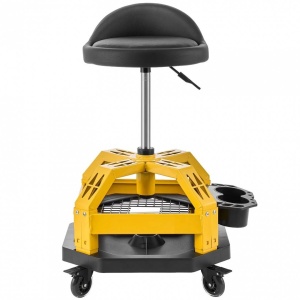 Scaun de atelier cu roti, inaltime reglabila 500-650 mm, pivotare 360°, capacitate 150 kg - Img 4