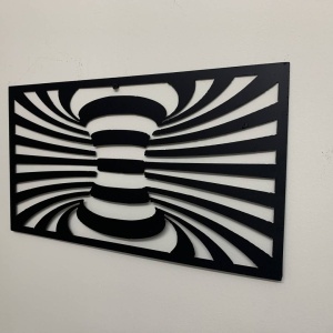 Set 2 decoratiuni perete Krodesign Spiral, negru, 25 x 45 x 1.5 cm - Img 6