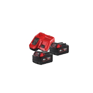 Set acumulatori și încărcător 18V, Milwaukee M18NRG-402, cod 4933459215