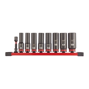Set chei tubulare de impact lungi, 3/8", 8-19mm, 9buc, 4932480455 Milwaukee