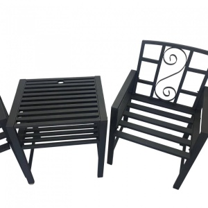 Set masa si 2 scaune pentru gradina Vivatechnix VMD-1046, metalice, 152x50x83cm - Img 7