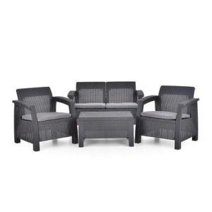 Set mobilier de gradina 4 piese HECHTSIERRAMAXI, Masa: L 77 x D 57 x H 42 cm / scaun: L 75 x D 70 x H 79 cm / canapea: L 128 x D 70 x H 79 cm