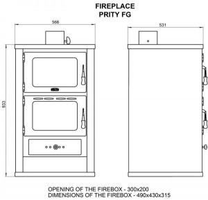 Soba de incalzire cu cuptor PRITY FG, 14 kW - Img 3