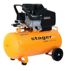 Stager Air 20D50 compresor aer, 50L, 8bar, 200L/min, monofazat, angrenare directa - Img 3
