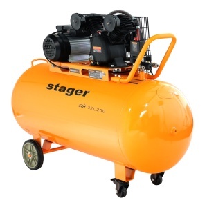 Stager Air 32C250 compresor aer, 250L, 10bar, 324L/min, monofazat, angrenare curea - Img 3
