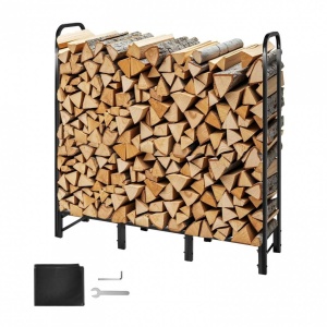 Suport de lemne, Vivatechnix 1220 × 320 × 1180 mm, Otel, Negru, Husa impermeabila - Img 2