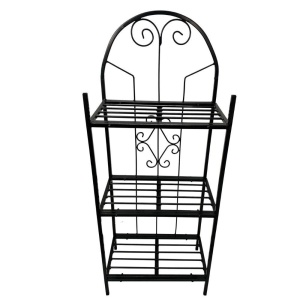 Suport pentru flori Vivatechnix VMD-1073, Negru, 50x30x125 cm, 3 polite, demontabil - Img 3