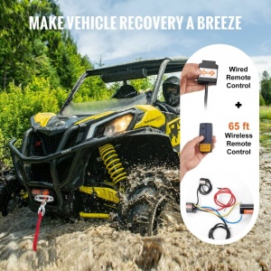 Troliu electric cu franghie sintetica 12V, capacitate 2041 kg, Lungime tragere 12 m, Telecomanda Wi-Fi, IP55 - Img 4