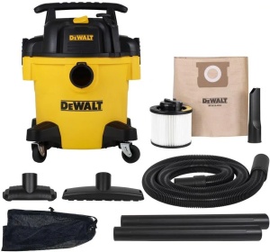 Aspirator silentios umed/uscat Dewalt 23L Poly, 750 W, furtun 2.1 m/48 mm, 40 l/s