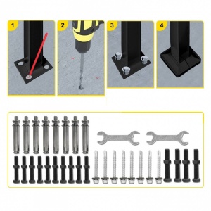 Balustrada fier forjat pentru 2 sau 3 trepte, Vivatechnix Negru Mat, lungime 71 cm, Inaltime 97 cm, Otel - Img 3