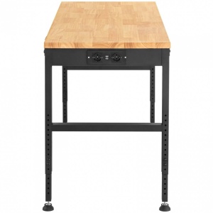 Banc de lucru cu inaltime reglabila 72 – 97 cm, Greutate max 900 kg, Otel/Lemn stejar, 2 x prize AC, 2 x USB - Img 2