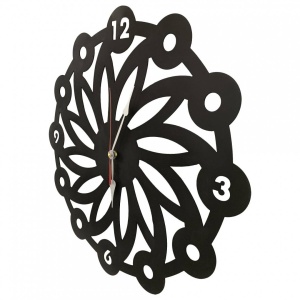 Ceas de perete metalic Krodesign Daisy, diametru 50 cm, negru - Img 2