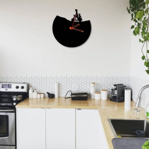 Ceas de perete metalic Krodesign Vespa, diametru 50 cm, negru - Img 2