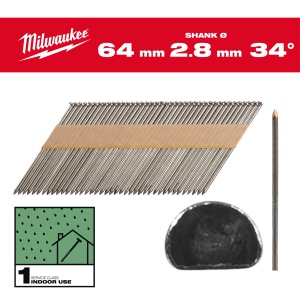 Cuie in banda inclinate 7.4x2.8mm, 34°,63mm, 2.200buc, 4932492596 Milwaukee