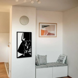 Decoratiune metalica de perete Krodesign KRO-1068, Darth Vader, lungime 55 cm, negru, grosime 1.5 mm - Img 3