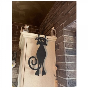 Decoratiune perete Krodesign Funny Cat, lungime 52 cm, negru - Img 6