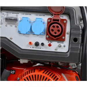 Generator de curent trifazat HECHT GG 10000, motor benzina, 4 timpi, 459 CC, 7.5 kW, max 8.5 kW, cu roti si maner - Img 2