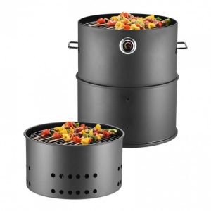 Gratar vertical cu afumatoare 4 in 1, Diametru 47 cm, Otel, Afisaj temperatura 10-400 ℃ - Img 2
