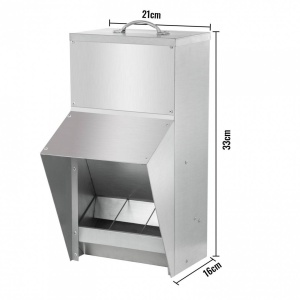 Hranitoare pentru pasari, Vivatechnix Otel galvanizat, 21x16x33 cm, Capacitate 5.2 kg, 4 x alimentatoare apa - Img 3