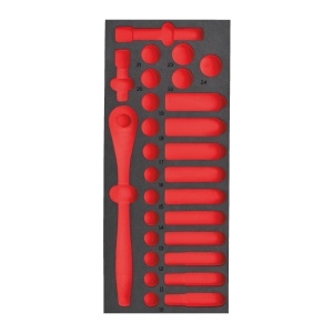 Insertie spuma goala, 28buc antrenor cu clichet si tubulare 1/2", 4932493664 Milwaukee