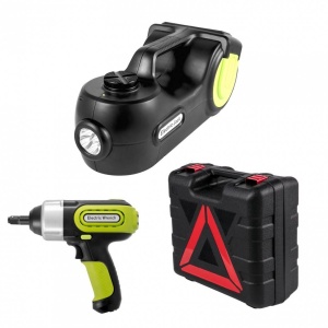Kit cric hidraulic cu compresor si cheie electrica cu impact, 5 Tone, A12 V, Inaltime 155-420 mm, Lanterna - Img 2