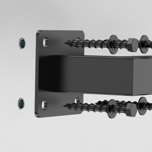 Mana curenta pentru scari, otel, Vivatechnix Negru Mat, lungime 1215 mm, Teava patrata 30x30 mm, Negru - Img 2