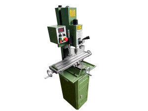 Masina de frezat Elektra 2.0 de Damatomacchine, Mașină de frezat de banc de tip hobby pentru prelucrarea metalelor cu coloană pătrată, ghidaje cu coadă de rândunică, 900 W