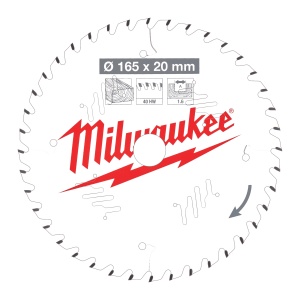 Panza de circular, Ø165mm X Ø20mm, Z40, Lemn, 4932471932 Milwaukee