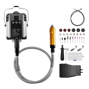 Polizor cu arbore flexibil si pedala, 1000 W, Turatie 30000 rpm, lungime ax 89 cm, 31 accesorii