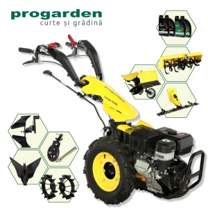 ProGARDEN Pachet Campo U16E Motocultor 14CP + BC120M Bara cosire + 3xPlug + FT90 Freza tractata + 2xRoti metalice RM47 + 4L Ulei