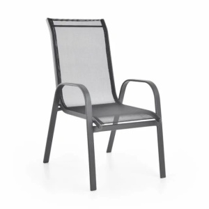 Scaun pentru gradina si terasa HECHT Ekonomy Chair, structura din otel-aluminiu, greutate maxima suportata 120 kg, 55 x 76 x 96 cm