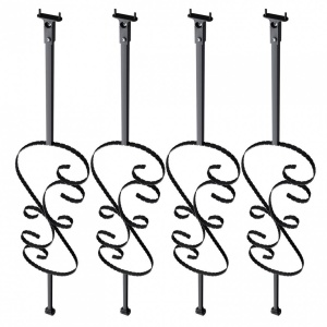 Set 5 stalpi balustrada, Vivatechnix 185 x 20 x 1118 mm, Negru mat, accesorii prindere - Img 2