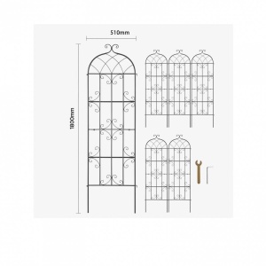 Set 6 suporturi pentru plante agatatoare, 51 x 180 cm, Otel, Diametru teava 10 mm - Img 4