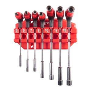 Set chei tubulare cu maner in T cu suport, 7buc, 4932498704 Milwaukee