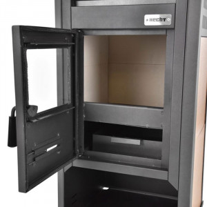 Soba pe lemne Hecht fenixe 9-10 kw pereti laterali din ceramica pentru lemne si bricheti - Img 2
