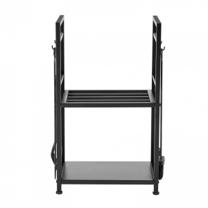Suport de lemne pentru seminee, 2 x niveluri, Vivatechnix 455 × 330 × 765 mm, Otel, Negru - Img 2