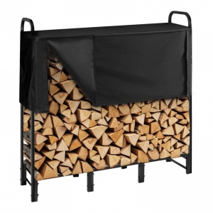 Suport de lemne, Vivatechnix 1220 × 320 × 1180 mm, Otel, Negru, Husa impermeabila