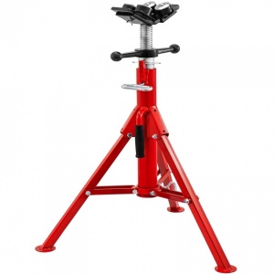 Suport pentru tevi cu cap in V cu 4 role, Portabil, Inaltime reglabila 71-131 cm, capacitate 680 kg - Img 4