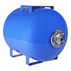 Vas de expansiune orizontal Wassertechnik WTH80HBLUE, apa rece, volum 80 l, presiune max.10 bari, cu suport