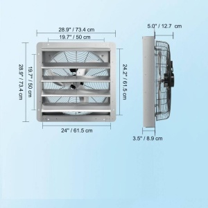 Ventilator evacuare pentru spatii comerciale, sere, depozite, Metal, 115 W, 4800 m³/h, diametru 610 mm - Img 4
