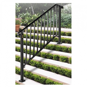 Balustrada fier forjat, 4-5 trepte Vivatechnix Negru Mat, Inaltime 99.8 cm, lungime 144.7 cm, pozitii reglabile - Img 6