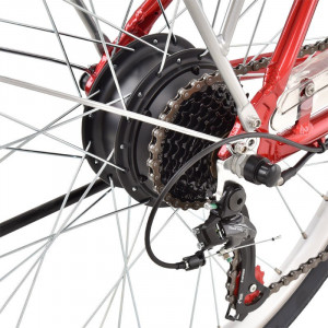 Bicicleta electrica Hecht prime red cu sasiu din aluminiu schimbator shimano acumulator 36 v - Img 2