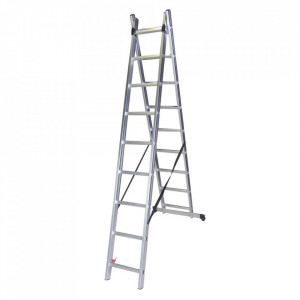 Bisonte Scara dubla aluminiu Bisonte STR209 2Ã—9 trepte, 240 cm (BT1006299) - Img 1
