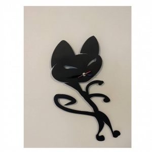 Ceas de perete metalic Krodesign Black Cat-2, diametru 50 cm - Img 2