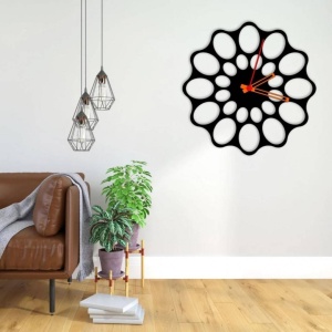 Ceas de perete metalic Krodesign KRO-1094, diametru 50 cm, negru - Img 3