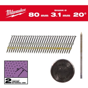 Cuie in banda inclinate 20° 7.4x3.1mm, 80mm, 1.750buc, 4932492593 Milwaukee