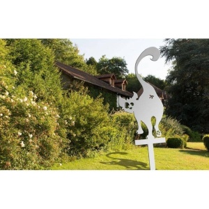 Decoratiune gradina / ghiveci Krodesign Back Cat KRO-1140, metal, inaltime 61 cm - Img 2